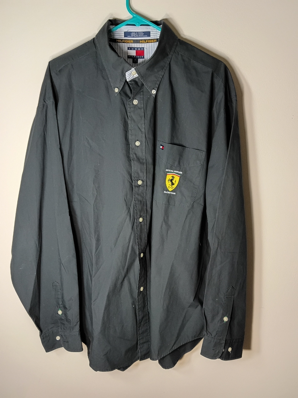 Tommy Hilfiger x Ferrari Men’s Black Button-Down Shirt